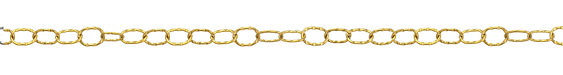 18K Gold (plated) Stainless Steel Etched Oval Cable Chain