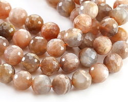 Moonstone (dark-A) Faceted Round 12mm