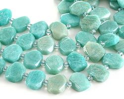 Brazilian Amazonite Side-Drilled Faceted Flat Slab 12x15-16mm