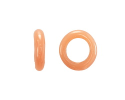 African Recycled Glass Peach Opal Dogon Mini Ring 10-14mm
