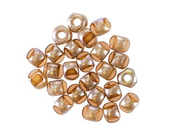 Czech Glass Champagne w/ Antique Silver AB Trica Beads 4x5mm