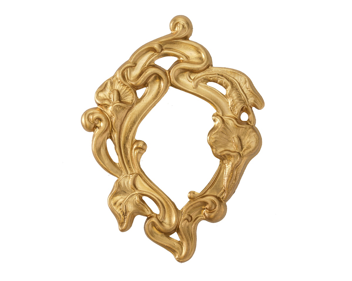 Vintaj Solid Brass Calla Lily Frame Focal 51x38mm