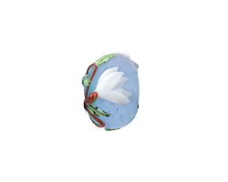 Grace Lampwork Matte Magnolia Mist Rondelle 10x16mm