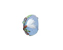 Grace Lampwork Matte Magnolia Mist Rondelle 10x16mm