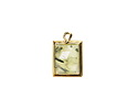 Prehnite w/ Gold Finish Faceted Rectangle Focal 10x15mm