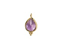 Amethyst w/ Gold Finish Faceted Teardrop Focal 10x12mm
