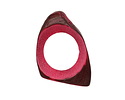 Tagua Nut Hot Pink Open Slice (side drilled) 33-45x24-36mm