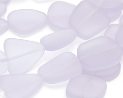 Periwinkle Beach-Style Glass Flat Freeform 21-23x18-20mm