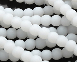 Opaque White Beach-Style Glass Round 4mm
