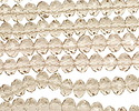 Greige Crystal Faceted Rondelle 6mm