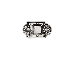 Zola Elements Antique Silver (plated) Scrollwork Bezel Rectangular 5mm Flat Cord Slide 21x13mm