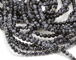 Snowflake Obsidian Round 4mm