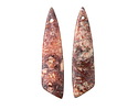 Leopardskin Jasper Irregular Triangle Pendant Pair 12x45mm