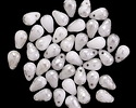 Czech Glass White w/ Silver Flecks Teardrop 4x6mm