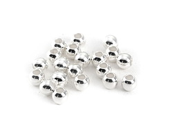 Silver (plated) Round Large Hole Bead 4mm (100 pieces)