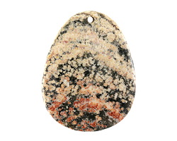 Mexican Red Snowflake Jasper Teardrop Pendant 43-45x33-35mm