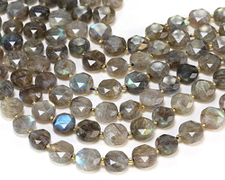 Labradorite (A) Faceted Star Coin 10mm