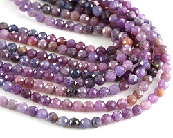 Sapphire (A) Ombré Microfaceted Round 4mm