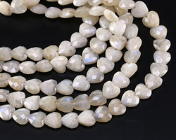 Sunset Moonstone Microfaceted Heart 8mm