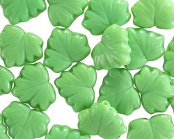 Czech Glass Apple Green Maple Leaf 11x13mm
