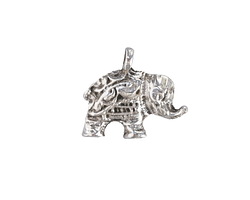 Mykonos Antique Silver (plated) Decorative Elephant Focal 19x17mm