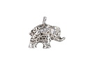 Mykonos Antique Silver (plated) Decorative Elephant Focal 19x17mm