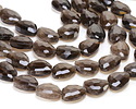 Smoky Quartz Microfaceted Puff Pear 13x16mm
