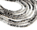 Tourmalinated Quartz (A) Ombré Micrfaceted Round 2mm