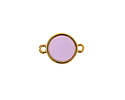24K Gold (Plated) Transparent Lilac Resin Round Focal Link 12x17mm