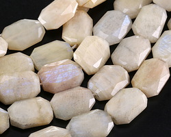 Sunset Moonstone Microfaceted Flat Slab 16x12mm