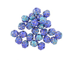 Czech Glass Beachside w/ Platinum Bali Style 6mm