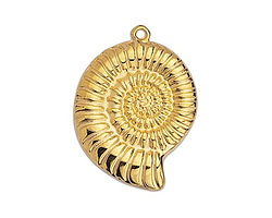 24K Gold (plated) Nautilus Shell Focal 21x30mm