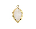 Rock Crystal Quartz Faceted Puff Leaf Focal w/ Gold Finish 14x22mm