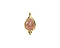 Strawberry Quartz w/ Gold Finish Faceted Teardrop Focal 10x12mm