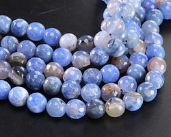 Cornflower Fire Agate Faceted Round 10mm
