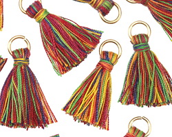 Rainbow w/ Jump Ring Thread Tassel 20mm