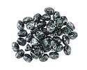 Czech Glass Emerald w/ Silver Flecks Pinch Bead 5x4mm