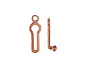 Mykonos Copper (plated) Key Hole Clasp Set 8x22mm