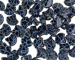 Matubo Czech Glass ColorTrends: Ionic Jet Blue 2-Hole Ginkgo Leaf 7.5mm