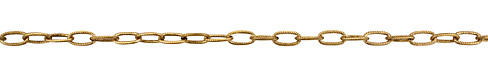 Antique Gold (plated) Long Etched Oval Cable Chain