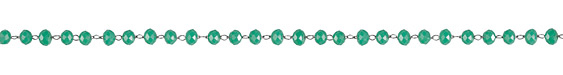 Stainless Steel Green Turquoise Crystal 4mm Bead Chain