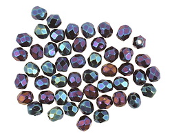 Czech Glass Iris Blue Fire Polished Round 3mm