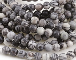 Black Water Jasper Round 6mm