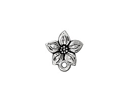 TierraCast Antique Silver (plated) Star Jasmine Ear Post 12x13mm