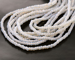African Milky White Glass Seed Beads 1-3x2.5-3.5mm