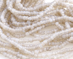African Milky White Glass Seed Beads 1-3x2.5-3.5mm