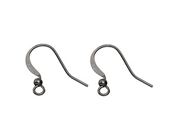 Gunmetal Shepherds Hook Earwire w/ Ball 19x16.5mm