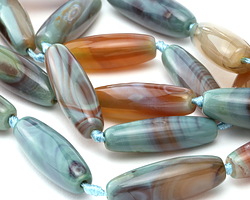 Blue Haze Agate Rice 38-40x13-15mm