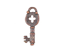 Mykonos Antique Copper (plated) Key Pendant 12x32mm