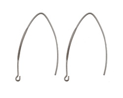 Antique Silver (plated) Horse Eye Earwire 44x17mm